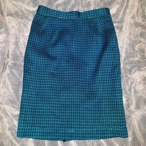 Bold Blue Patterned Handmade Pencil Skirt